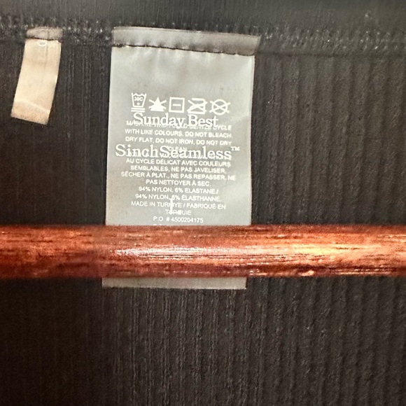 Rib Seamless Scoop Longsleeve Bodysuit - Black - Picture 5 of 7